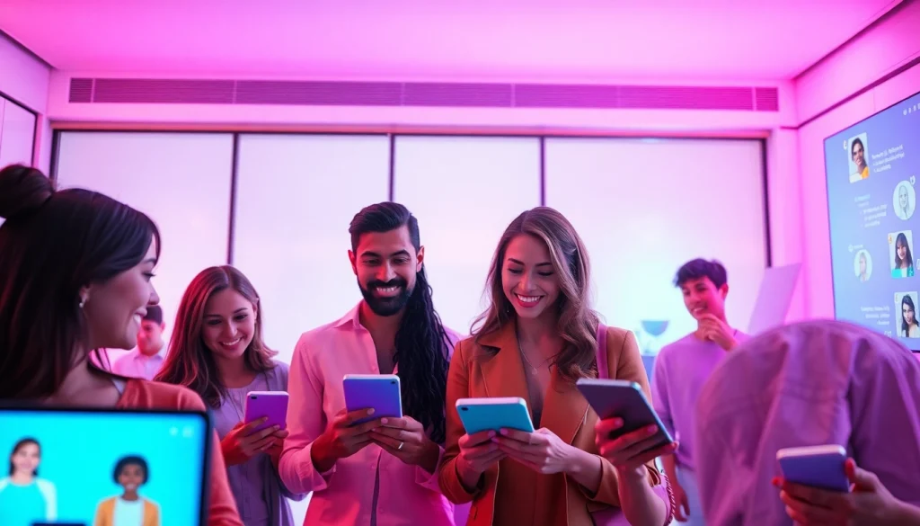 Engaging conversation scene featuring sex chat AI interactions with diverse characters in a warm, inviting setting.